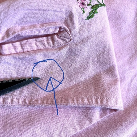 QUACKER FACTORY LS Pink Embroidered Shirt,SM Ladies, Garden Grandmacore Cottage - Picture 10 of 11